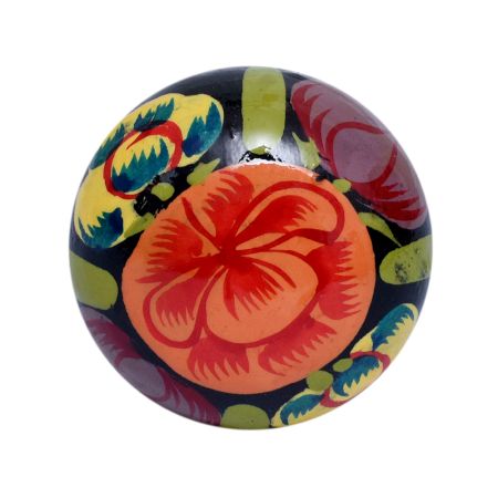 Dark Blue Floral Hand Painted Kashmiri Indian Cabinet Knobs